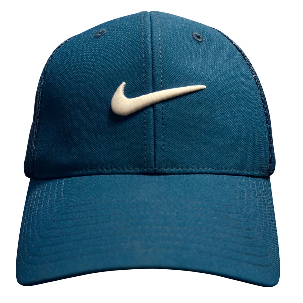 Nike Golf Vapor RZN Trucker Hat Mens M/L Blue Excellent Flexfit Mesh Swoosh Cap